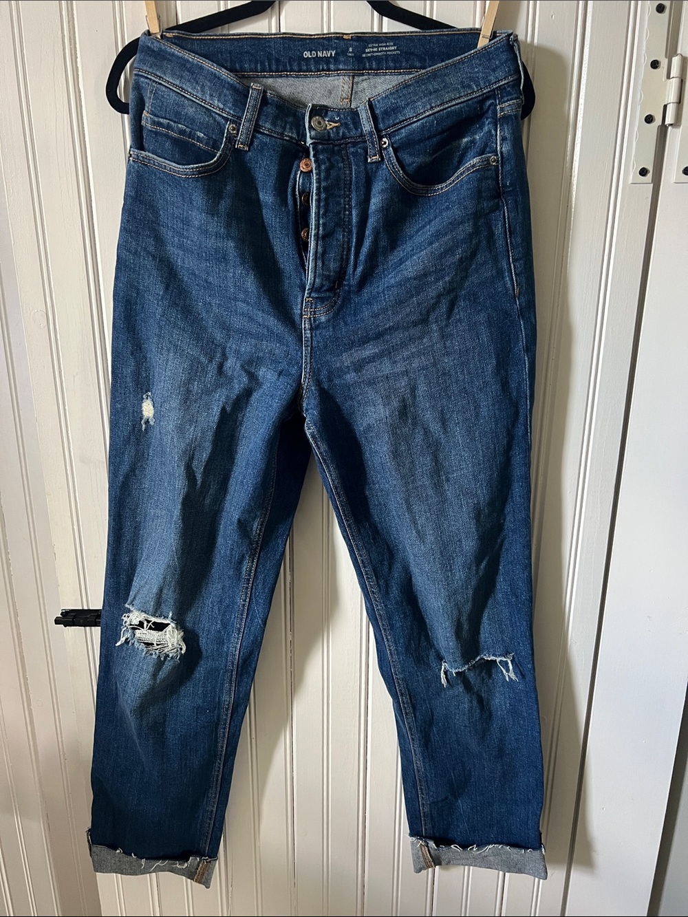 Old Navy Dark Blue Straight Leg Women's Jeans